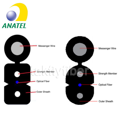 ANATEL keurde van de de Dalingskabel GJYXCH van 1C 2C 4C G657A de Vlakke FTTH van de het Staaldraad Kabel van de de Dalingsvezel Vlakke goed