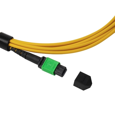 Plenum OFNP MPO Patch Cord 1m 3ft MTP-12 APC Vrouwelijk naar MTP-12 APC Vrouwelijk Single Mode OS2
