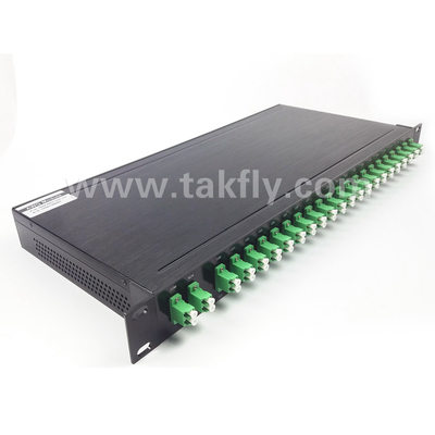 100 GHz AWG 40CH DWDM MUX DEMUX met vezelhoogte -100-0μm en 0,9 mm kabeldiameter