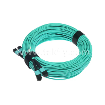 24 Core MTP Trunk Cable Glasvezel Jumper voor Data Center FTTX PVC Aanpasbaar