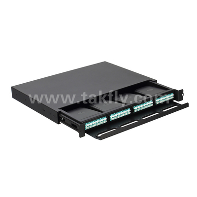 Aanpasbare glasvezel MPO-cassette MTP-patchpaneel Schuiftype voor datacenters FTTX