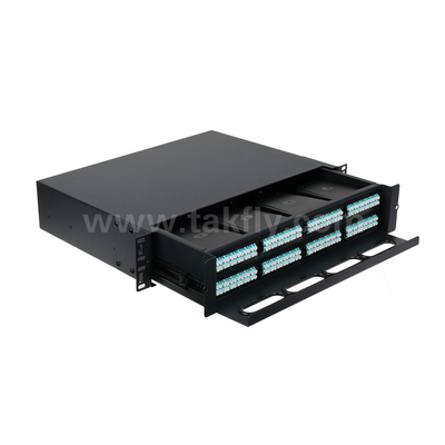 Aanpasbare glasvezel MPO-cassette MTP-patchpaneel Schuiftype voor datacenters FTTX