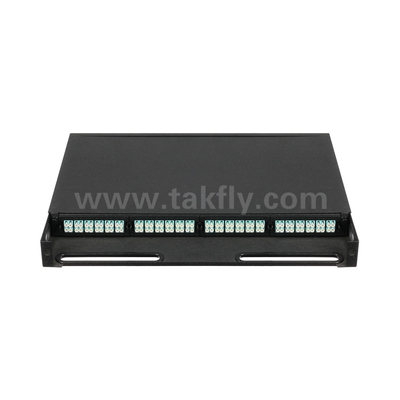 Zwarte glasvezel MPO cassette MTP patch panel management voor datacenter FTTX