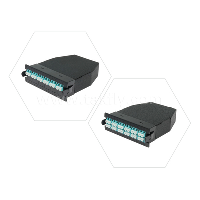 Zwarte glasvezel MPO cassette MTP patch panel management voor datacenter FTTX
