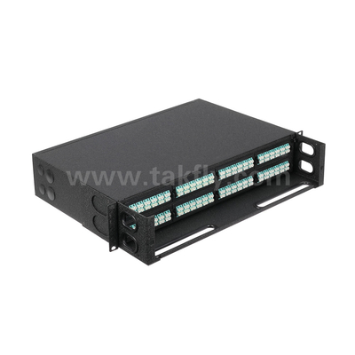 Zwarte glasvezel MPO cassette MTP patch panel management voor datacenter FTTX