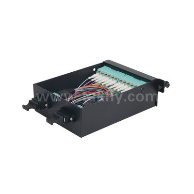 MPO/MTP-patchpaneel Beheercassette Aluminiumlegering Verschuifbaar type glasvezel voor datacenter FTTX-bekabeling