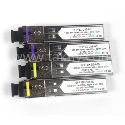 1.25G SFP BIDI OPTISCHE OTCHEERModule Tx1490/Rx1550nm 80KM SMF DDM LC CISCO JUNIPER HUAWEI COMPATIBEL