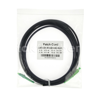Telecom Grade CPR Dca Certified 4.5mm Double Shealth Fiber Optic Patchcord SM G657AB3 LSZH Black Jacket SCAPC naar LCAPC