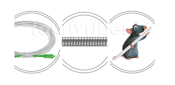 Gorderafstotend G657A2 SC APC Fiber Optic Patchcord Gepantserde Fiber Patch Cable SM 3.0mm