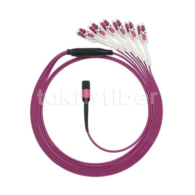 12F MPO/MTP-LC APC DX Uniboot OM4 Fiber Optic Patch Cord voor datacenters -40°C tot 85°C