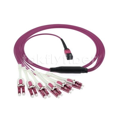 12F MPO/MTP-LC APC DX Uniboot OM4 Fiber Optic Patch Cord voor datacenters -40°C tot 85°C
