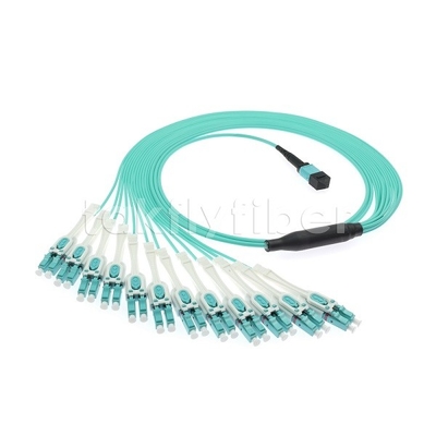 24 F MPO-LC Uniboot OM3 Fiber Patch Cord 12x LC DX Perfect voor grote netwerken