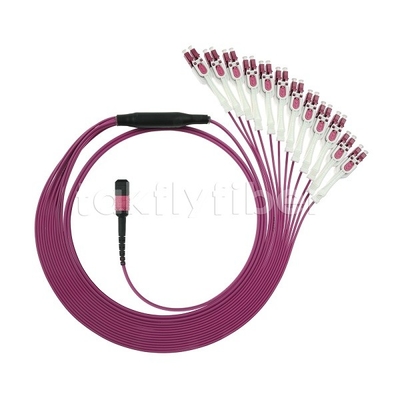 24F MTP 12x LC DX Uniboot OM4 Fiber Patch Cord voor snelle netwerken