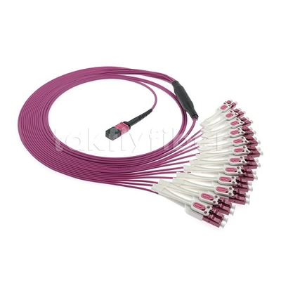 24F MTP 12x LC DX Uniboot OM4 Fiber Patch Cord voor snelle netwerken