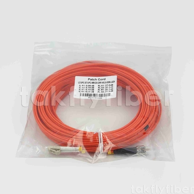 ST tot LC OM1 OM2 Fiber Optic Duplex Patch Cord 3.0mm LSZH Orange Jacket voor Telecom