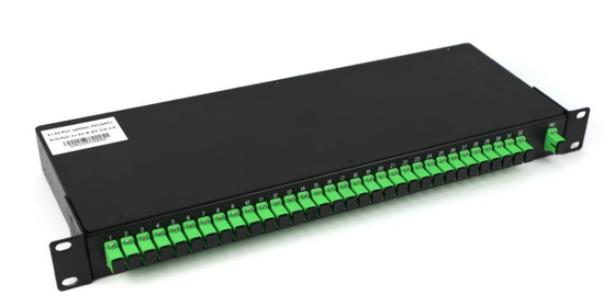 1260-1560nm SM PLC 1×N en 2×N Splitter Rack Mount Fiber Optic PLC Splitter