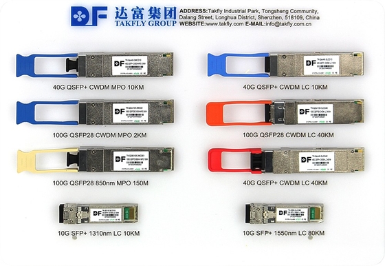 Cliëntzijde 100Gbps 10KM QSFP28 LR4 met DDM Transceiver High Power Fiber Length 1m Telecom Connections