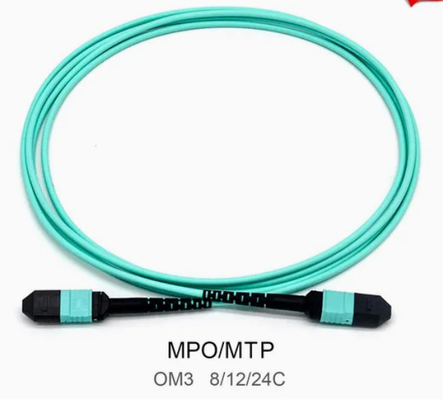 8/12/24core 2m-50m High Density PVC/LSZH UL Certificatie Vrouwelijk/Mans MPO-MPO Sm Om3 Om4 Om5 Trunk Cable Patch Cord Fiber Optic Jumper