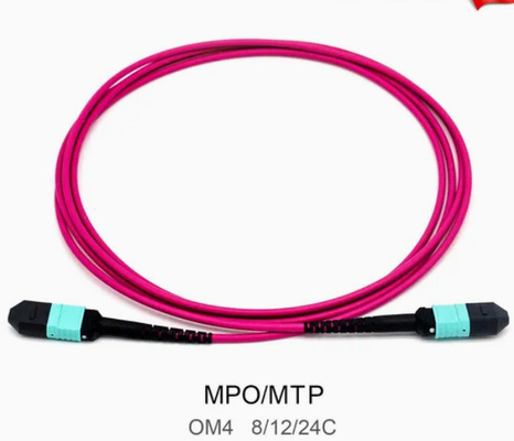8/12/24core 2m-50m High Density PVC/LSZH UL Certificatie Vrouwelijk/Mans MPO-MPO Sm Om3 Om4 Om5 Trunk Cable Patch Cord Fiber Optic Jumper