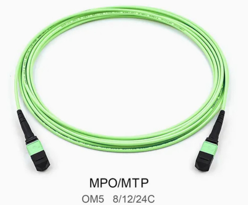 8/12/24core 2m-50m High Density PVC/LSZH UL Certificatie Vrouwelijk/Mans MPO-MPO Sm Om3 Om4 Om5 Trunk Cable Patch Cord Fiber Optic Jumper