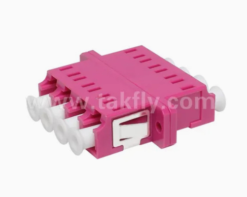 LC Quad APC Upc 4 Cores Glasvezel Adapter met flenster Simplex en Duplex Body Style Invoegverlies ≤0,2dB