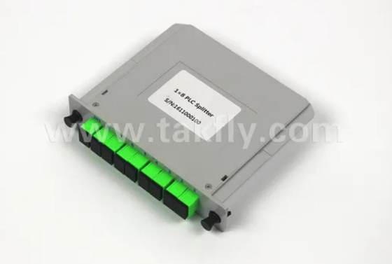1*8 Single Mode G657A1 Fiber Casette Type LGX PLC Splitter met Sc/APC Connector Hoge betrouwbaarheid en stabiliteit
