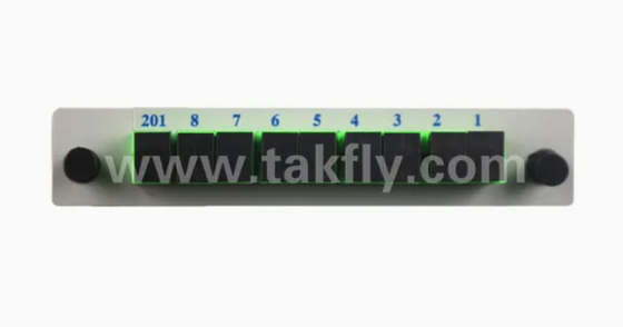 1*8 Single Mode G657A1 Fiber Casette Type LGX PLC Splitter met Sc/APC Connector Hoge betrouwbaarheid en stabiliteit