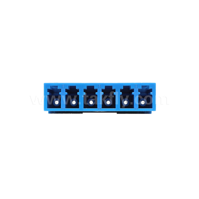 LC/UPC 6 Ways Adapter, SM OS2, Blauw, zonder flens Single Mode voor netwerk