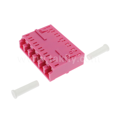 LC/PC 6 Ways Adapter, MM OM3 ((Aqua), OM4 ((Violet) Blauw, Zonder flens