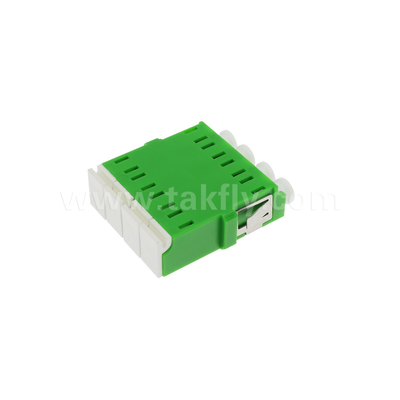 4 poorten met een hoge dichtheid LC/APC Quad type binnenluchteradapter Single Mode OS2, Groen zonder flens voor netwerk