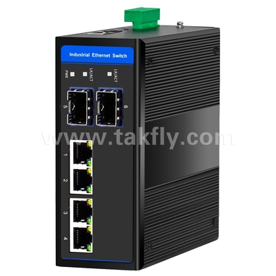 Industriële POE Ethernet Switch 4 Poort Gigabit 2 SFP DIN-Rail