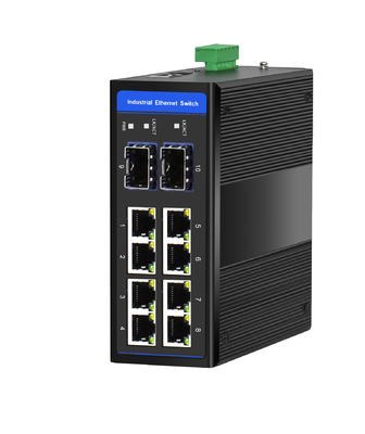 8-poort Industrial Gigabit POE Switch met 2 SFP-slots DIN-Rail Mount
