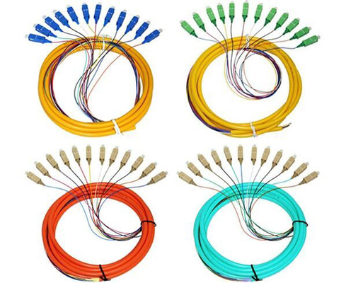 12-aderige OM3 glasvezel pigtail LSZH-mantel 0,9 mm SC FC ST LC