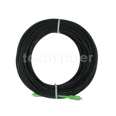 FTTH Buiten Hoog Sterkte 3.0 Kevlar Zwart TPU Single Mode Glasvezel Patchkabel SCAPC naar SCAPC SM G657B3