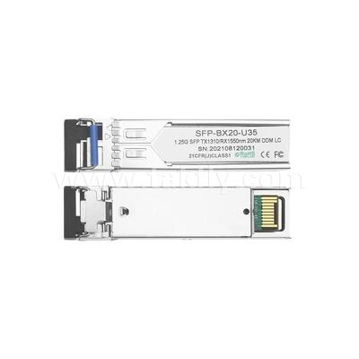 SFP-transceivermodule 1,25 Gbps 20 km LC Reach Tx1310nm/Rx1550nm Bi-directionele voor datacenters FTTH FTTX