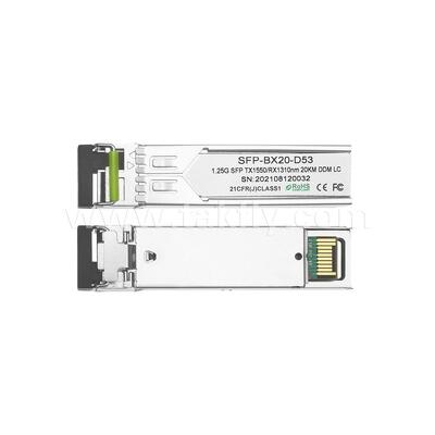 SFP-transceivermodule 1,25 Gbps 20 km LC Reach Tx1310nm/Rx1550nm Bi-directionele voor datacenters FTTH FTTX