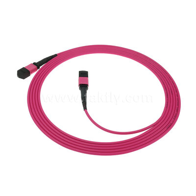 MPO MTP Man Vrouwelijk 8F 12F 16F 24F MM Multimode OM4 Fiber Optic Patchcord / Optical Fiber Patch Cable / Optical Breakout Cable / Optical Fiber Trunk Cable met PVC LSZH OFNR OFNP Outer Jacket