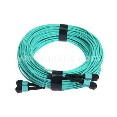 24 vezels Optische Breakout Kabel 2x12F MPO MTP - 2x12F MPO MTP Mannelijk Vrouwelijk OM3 OM4 Multimode Glasvezel Patchcord / Optische Glasvezel Patchkabel / Optische Glasvezel Trunkkabel / Optische Glasvezel Fanout Kabel