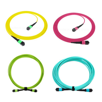 MPO/MTP Patchcord Singlemode Multimode LSZH 8f/12f/24f Glasvezelkabel voor Datacenter FTTX
