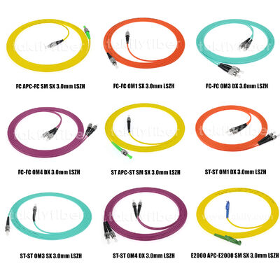 Fiber optic patchcord LC/Sc/FC/St Single-mode/Multimode Upc/APC Simplex/Duplex Jumper voor FTTH Data Center Telecom