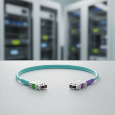 MT-2 Mini MT-patchcord met een laag invoegverlies en een nauwkeurige lengtetolerantie voor QSFP-modules