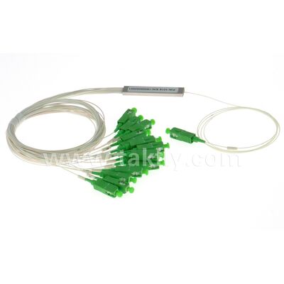 Fiber Optic PLC Splitter 1*N stalen buis SC APC/UPC 0.9mm voor Datacenter Telecom FTTX