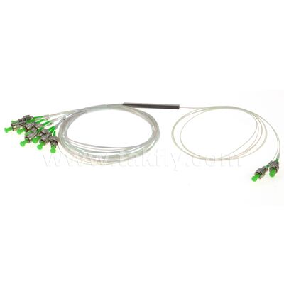 PLC Splitter 2*N Steel Tube SC APC/UPC 0,9 mm Glasvezel voor Data Center Telecom FTTX
