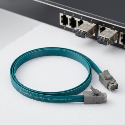 MT-MT-vezeloptisch patchkabel met design van het linttype voor QSFP28 en andere parallelle optische modules