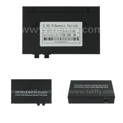 2.5G 2 Port Fiber 4 Port Copper Ethernet Switch met 10G Uplink en ventilatorloze metalen behuizing voor snelle netwerkuitbreiding