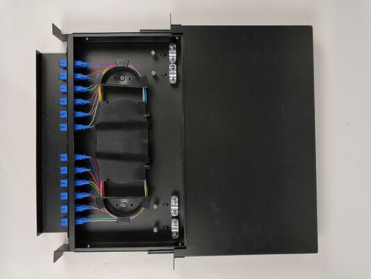 24 Core Slidable 19 Inch Rack-Mount Fiber Optic Distribution Frame met Vereenvoudigd Kabelbeheer