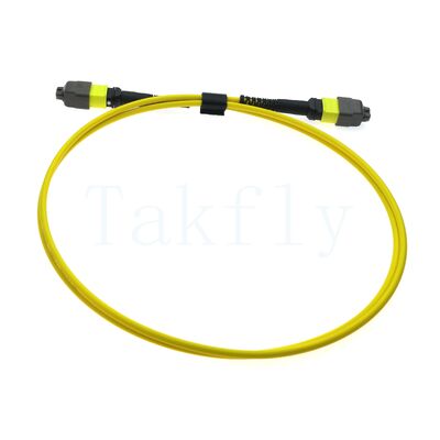 12F MTP(M) – MTP(F) APC-patchsnoer, SM G657A1, 1 m, 3,0 mm, LSZH geel, buigongevoelige hoes, laag verlies