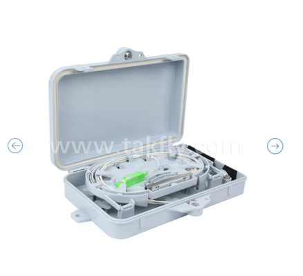 FTKS-1805-04A, 4 SC/APC SM SX Adapter, Pigtail geïnstalleerd, FTTH FTTx Splicing Distribution Splitting Storage Cable Management Enclosure Wandmontage