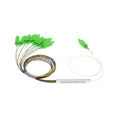 1×9 PLC-splitter met 0,9 mm vezels voor FTTH/FTTX-optische distributienetwerken