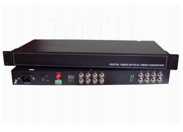 16-kanaals digitale video-optische converter 2 voorwaarts video + 1-2 achterwaarts RS485/422 gegevens op enkelvezel, niet-gecomprimeerd, plug & play voor CCTV